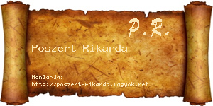 Poszert Rikarda névjegykártya